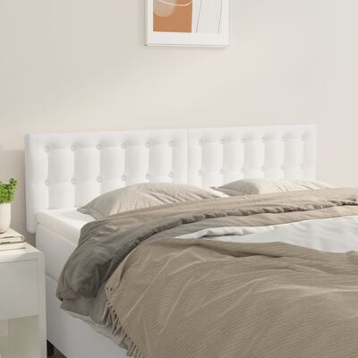 vidaXL Čela postele 2 ks bílá 72 x 5 x 78/88 cm umělá kůže
