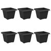 vidaXL Čtvercov&yacute; květin&aacute;č 6 pcs Čern&aacute; 33 x 33 x 26 cm Plast