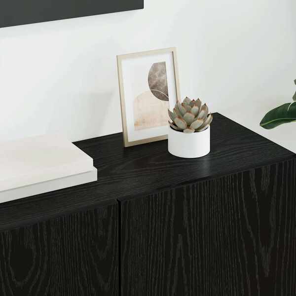 vidaXL N&aacute;stěnn&aacute; skř&iacute;ňka na TV 5 pcs Čern&yacute; dub kompozitn&iacute; dřevo