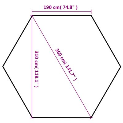 vidaXL Nůžkový skládací party stran hexagon šedý 3,6 x 3,1 m