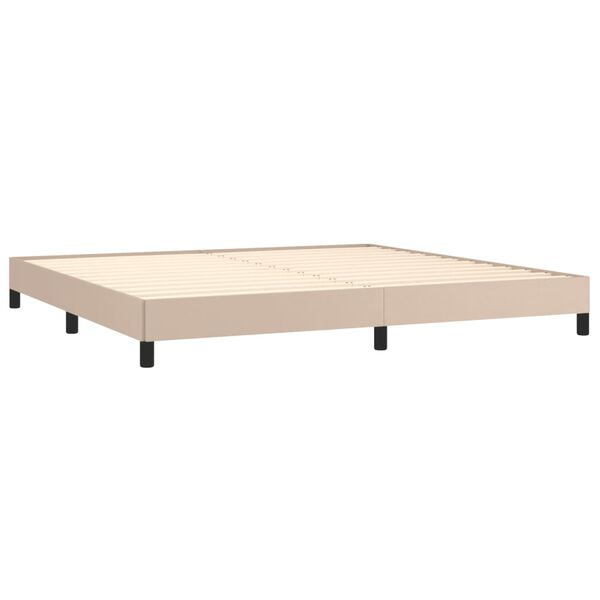 vidaXL Box spring postel s matrac&iacute; cappuccino 200 x 200 cm uměl&aacute; kůže