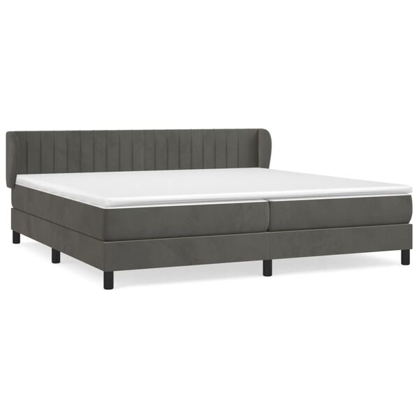 vidaXL Box spring postel s matrac&iacute; tmavě &scaron;ed&aacute; 200x200 cm samet