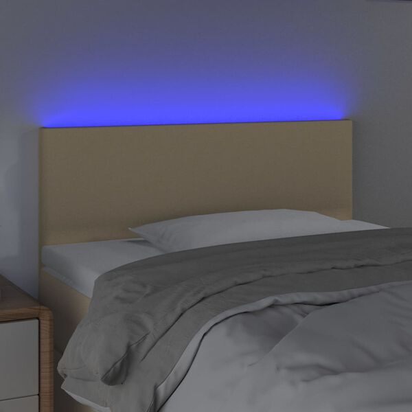 vidaXL Čelo postele s LED kr&eacute;mov&eacute; 100x5x78/88 cm textil