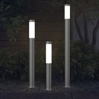 vidaXL 3dílný set zahradního osvětlení vodotěsná nerezová ocel