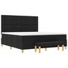 vidaXL Postel s boxspringem s matrac&iacute; s čelo Čern&aacute; 180 x 200 cm textil