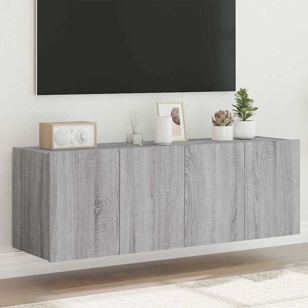 vidaXL N&aacute;stěnn&eacute; TV skř&iacute;ňky s LED 2 ks &scaron;ed&eacute; sonoma 60 x 35 x 41 cm