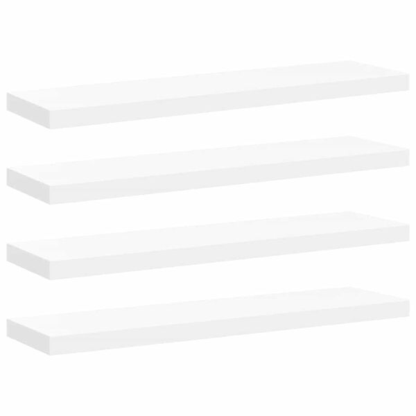 vidaXL Plovouc&iacute; n&aacute;stěnn&eacute; police 4 ks b&iacute;l&eacute; 90 x 23,5 x 3,8 cm MDF