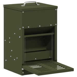 vidaXL Z&aacute;sobn&iacute;k pro slepice s ped&aacute;lem Olivově zelen&aacute; 25 x 42 x 40 cm