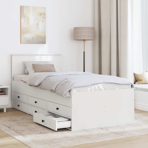 vidaXL Daybed se z&aacute;suvkou B&iacute;l&aacute; a čern&aacute; 90 x 200 cm kompozitn&iacute; dřevo