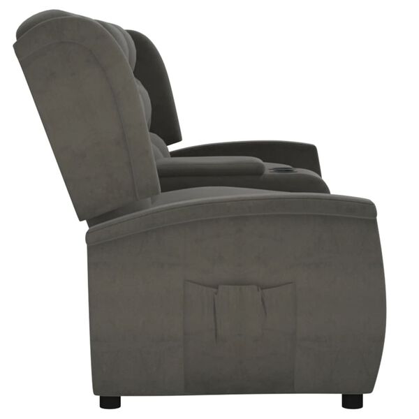 vidaXL 4m&iacute;stn&eacute; polohovac&iacute; křeslo s drž&aacute;kem na n&aacute;poje tmavě &scaron;ed&eacute;