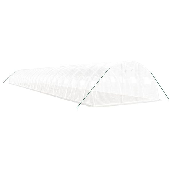 vidaXL Sklen&iacute;k s ocelov&yacute;m r&aacute;mem b&iacute;l&yacute; 96 m&sup2; 24 x 4 x 2 m