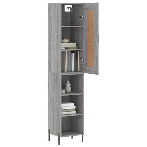 vidaXL Skř&iacute;ň highboard &scaron;ed&aacute; sonoma 34,5 x 34 x 180 cm kompozitn&iacute; dřevo
