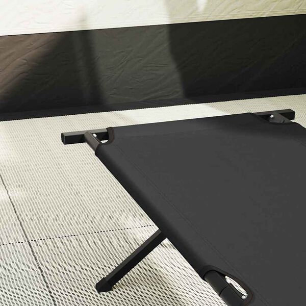 vidaXL Skl&aacute;dac&iacute; kempingov&aacute; postel 2 pcs Čern&aacute; 210 x 80 x 46 cm