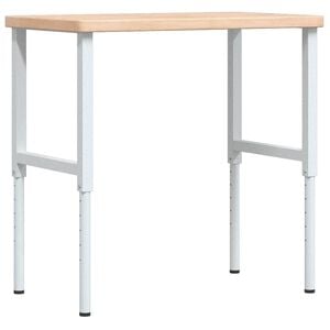 vidaXL Pracovn&iacute; stůl 100 x 60 x (73&ndash;99,5) cm masivn&iacute; dub obd&eacute;ln&iacute;kov&yacute;
