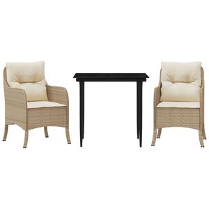 vidaXL 5d&iacute;ln&yacute; zahradn&iacute; j&iacute;deln&iacute; set s podu&scaron;kami b&eacute;žov&yacute; polyratan