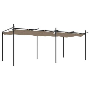 vidaXL Pergola se zatahovac&iacute; střechou taupe 589 x 292 x 230 cm