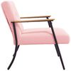 vidaXL křeslo Růžov&aacute; 59 x 75 x 78 cm Kudrnat&aacute; l&aacute;tka podobn&aacute; vlně