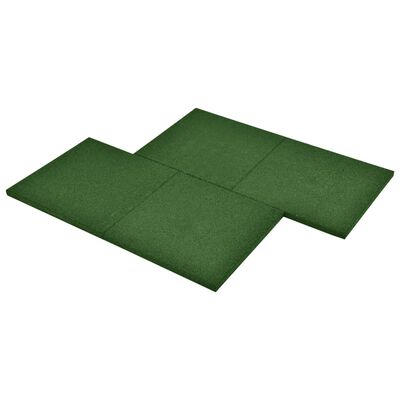 vidaXL Protipádové dlaždice 6 ks pryžové 50 x 50 x 3 cm zelené