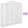 vidaXL Klenut&eacute; gabionov&eacute; ko&scaron;e 18ks 200x30x180/200cm pozinkovan&eacute; železo