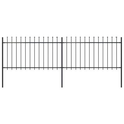 vidaXL Zahradní plot s hroty ocelový 3,4 x 1 m černý