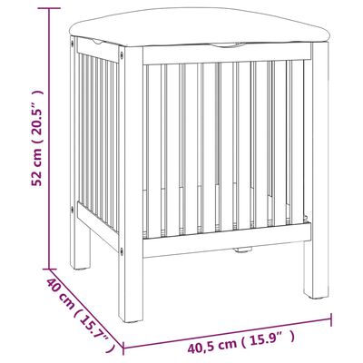 vidaXL Koupelnová stolička 40,5 x 40 x 52 cm masivní ořechové dřevo