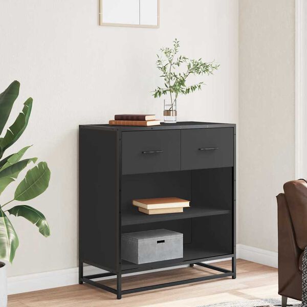 vidaXL Př&iacute;born&iacute;k čern&yacute; 68 x 35 x 76 cm kompozitn&iacute; dřevo