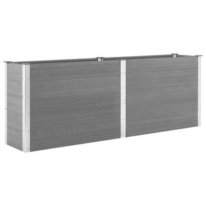 vidaXL Zahradn&iacute; vyv&yacute;&scaron;en&yacute; z&aacute;hon 250 x 50 x 91 cm dřevoplast &scaron;ed&yacute;