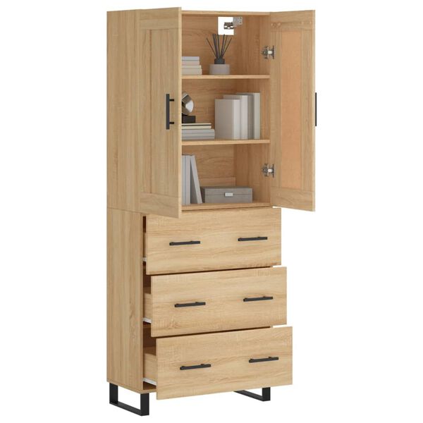 vidaXL Skříň highboard dub sonoma 69,5 x 34 x 180 cm kompozitní dřevo