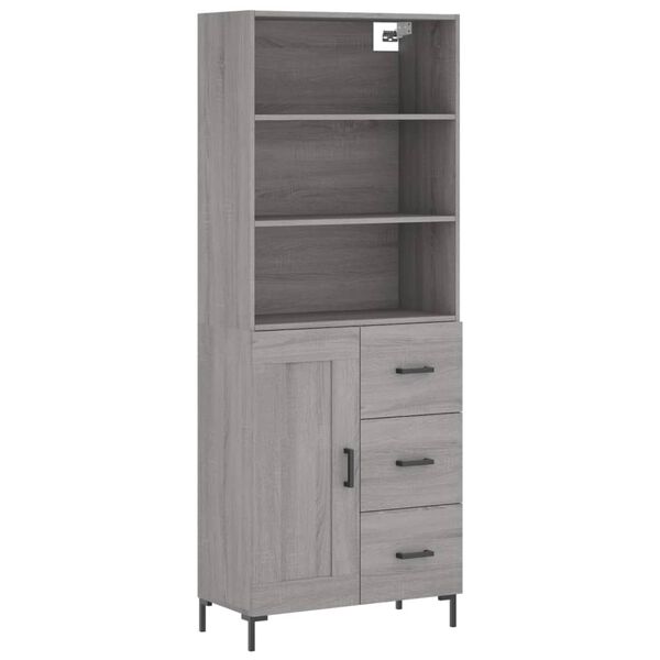 vidaXL Skř&iacute;ň highboard &scaron;ed&aacute; sonoma 69,5 x 34 x 180 cm kompozitn&iacute; dřevo