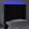 vidaXL Čelo postele s LED čern&eacute; 103 x 16 x 118/128 cm samet