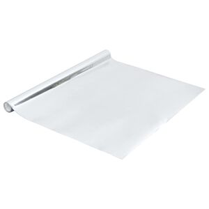 vidaXL Samolep&iacute;c&iacute; tapeta na n&aacute;bytek stř&iacute;brn&aacute; vysok&yacute; lesk 500x90 cm PVC