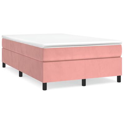 vidaXL Rám postele růžový 120 x 200 cm samet