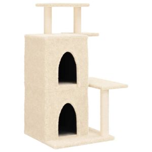vidaXL &Scaron;krabadlo pro kočky se sisalov&yacute;mi sloupky kr&eacute;mov&eacute; 97 cm