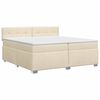 vidaXL Postel boxspring s matrac&iacute; s čelo Kr&eacute;mov&aacute; 200 x 200 cm Textil