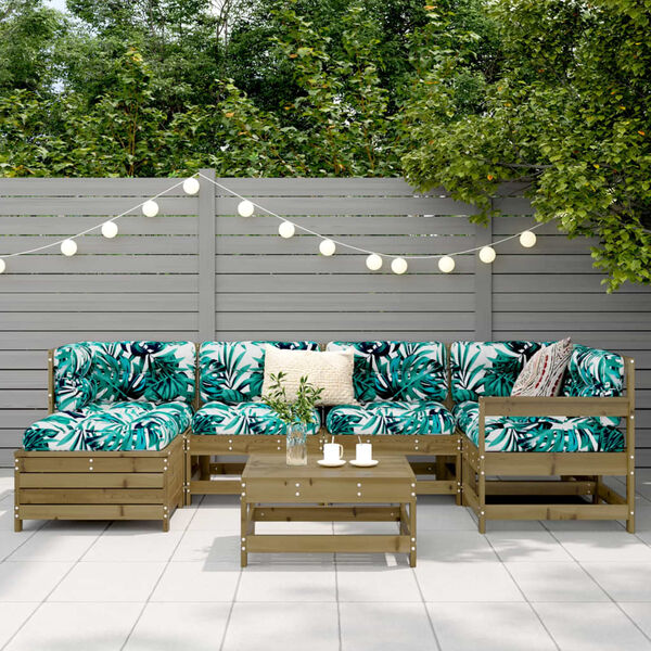 vidaXL 7d&iacute;ln&aacute; zahradn&iacute; sedac&iacute; souprava impregnovan&aacute; borovice