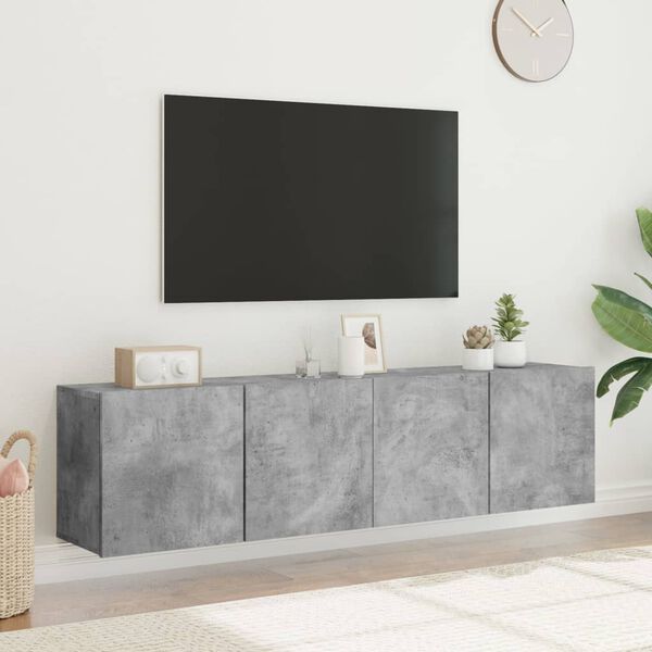 vidaXL TV skř&iacute;ňky n&aacute;stěnn&eacute; 2 ks betonově &scaron;ed&eacute; 80 x 30 x 41 cm