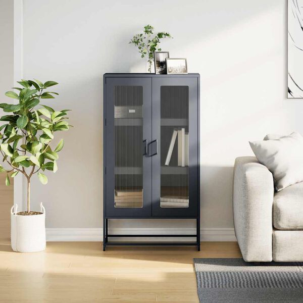 vidaXL Skř&iacute;ň highboard antracitov&aacute; 68x39x123 cm ocel