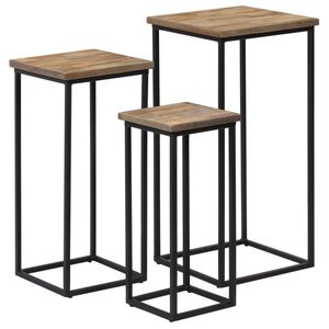 vidaXL 3 stojany na květiny recyklovan&yacute; teak