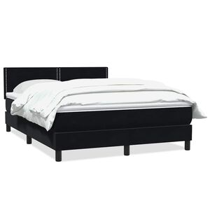 vidaXL Box spring postel s matrac&iacute; čern&aacute; 160x210 cm samet