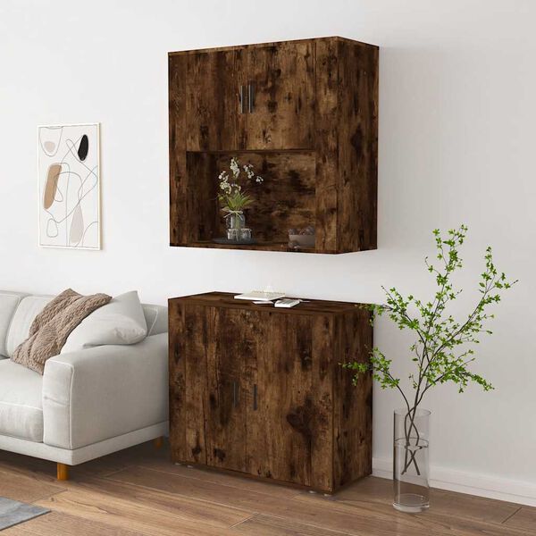 vidaXL Skř&iacute;ň highboard kouřov&yacute; dub kompozitn&iacute; dřevo