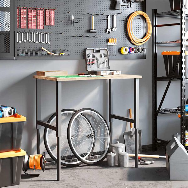 vidaXL Pracovn&iacute; stůl 100 x 60 x (71,5&ndash;98) cm masivn&iacute; dubov&eacute; dřevo