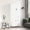 vidaXL Skř&iacute;ň highboard b&iacute;l&aacute; 69,5 x 34 x 180 cm kompozitn&iacute; dřevo