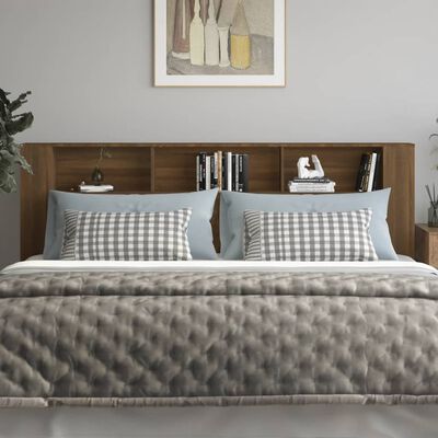 vidaXL Čelo postele s úložným prostorem hnědý dub 220x18,5x104,5 cm