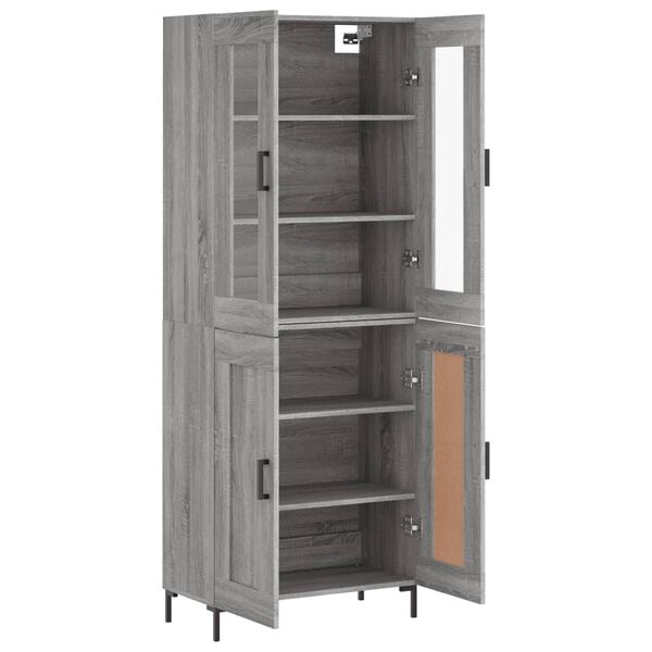 vidaXL Skř&iacute;ň highboard &scaron;ed&aacute; sonoma 69,5 x 34 x 180 cm kompozitn&iacute; dřevo