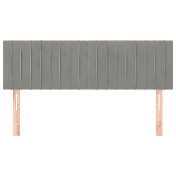 vidaXL Čela postele světle &scaron;ed&aacute; 144x5x78/88 cm samet