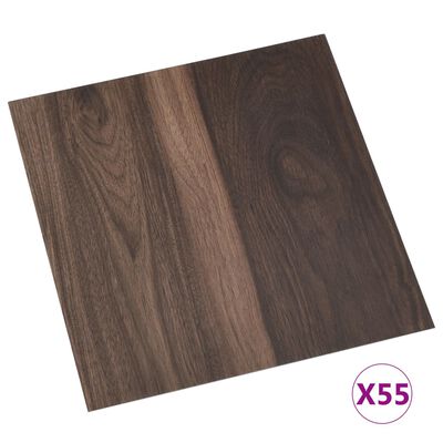 vidaXL Samolepicí podlahové desky 55 ks PVC 5,11 m² tmavě hnědé