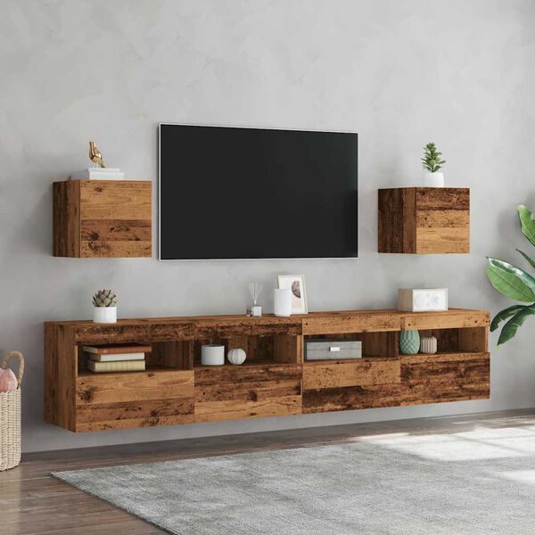 vidaXL Nástěnné TV skříňky 2 ks old wood 30,5 x 30 x 30 cm