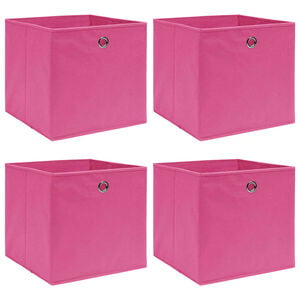 vidaXL &Uacute;ložn&eacute; boxy 4 ks růžov&eacute; 32 x 32 x 32 cm textil