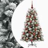 vidaXL Uměl&yacute; kloubov&yacute; v&aacute;nočn&iacute; stromeček s baňkami 150 cm 150 LED