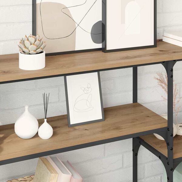 vidaXL Konzolov&yacute; stolek s polic&iacute; Artisanov&yacute; dub 150 x 29 x 76,5 cm